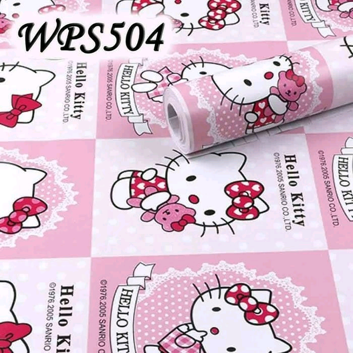 Wps504 Walpaper Dinding Stiker Wallpaper-dinding Hello - Shopee Hello Kitty - HD Wallpaper 