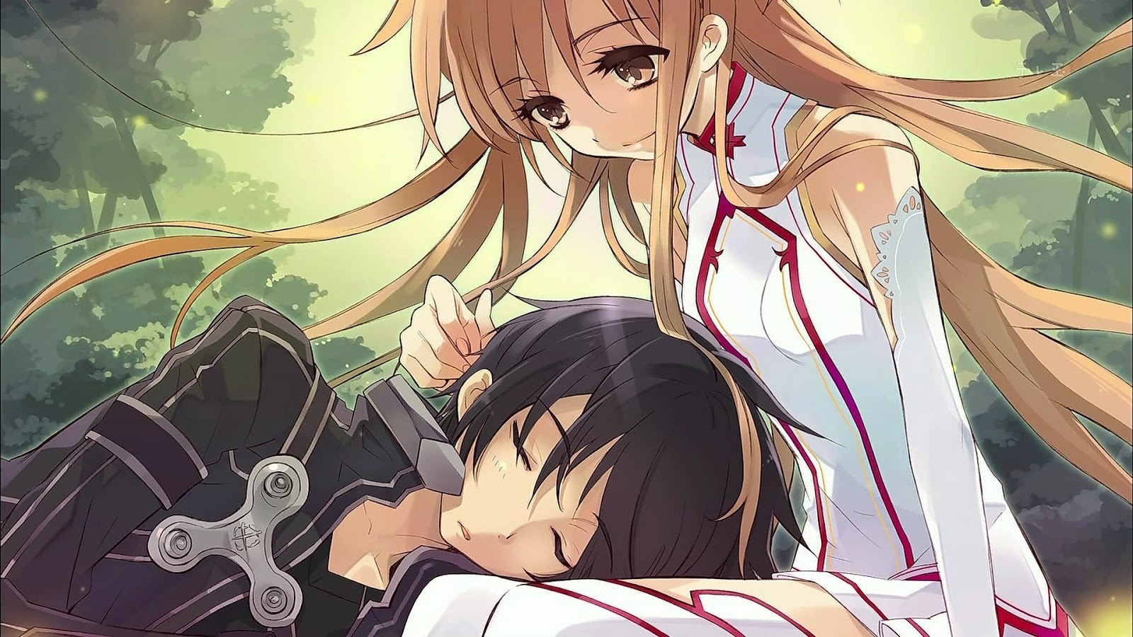 Wallpaper Gambar Kartun Romantis Jepang Terbaru Gambar - Kirito And Asuna Hot - HD Wallpaper 