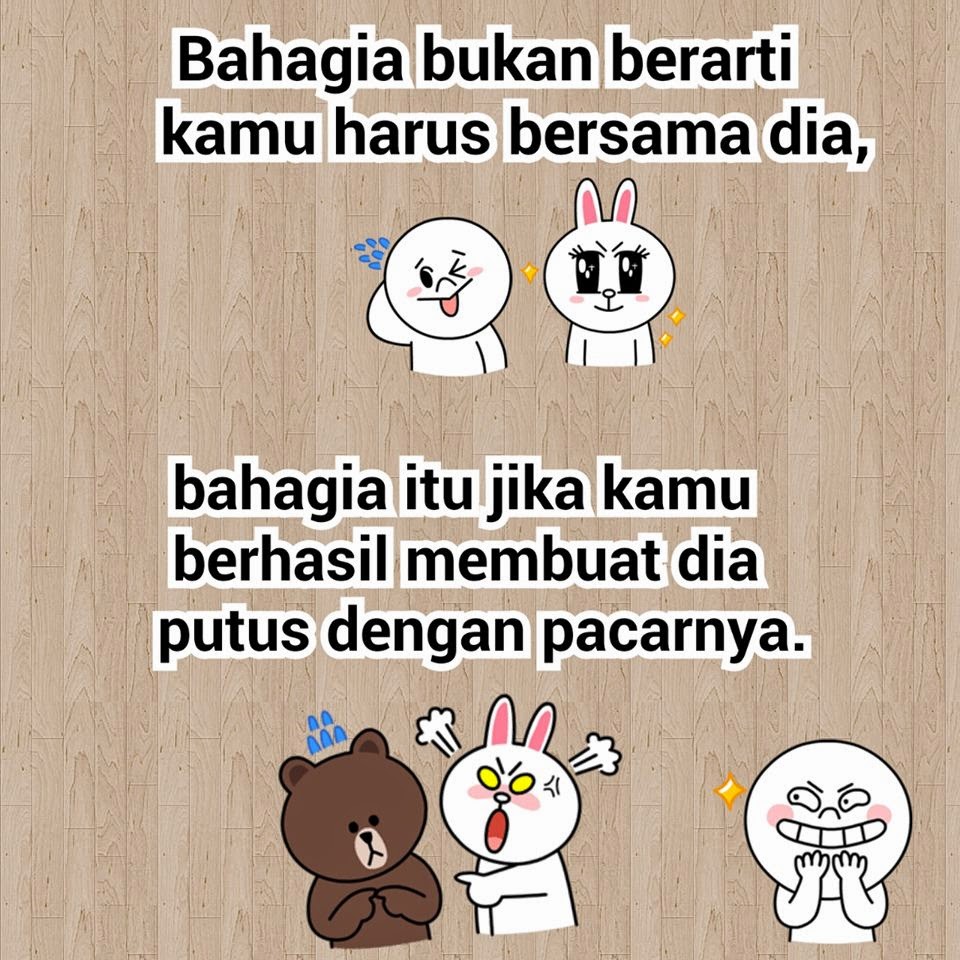 Dp Bbm Komik Line Brown Cony Bahagia Galau Lucu Info - Cony - HD Wallpaper 