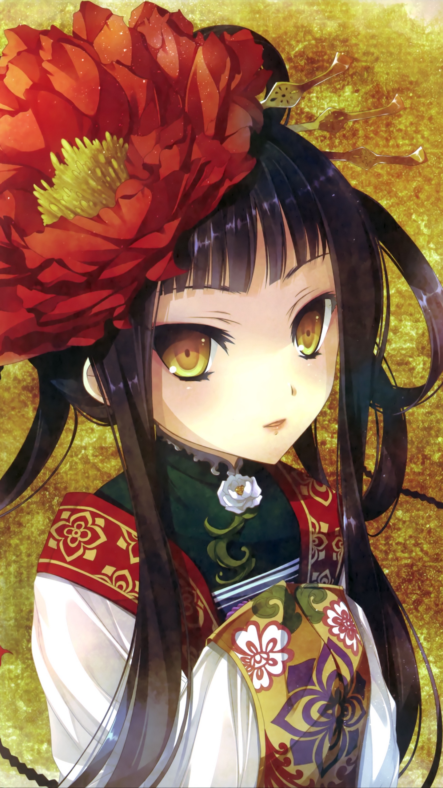 Wallpaper Katagiri Hinata, Girl, Kimono, Art - Hair Kimono Anime Girl In A Kimono - HD Wallpaper 