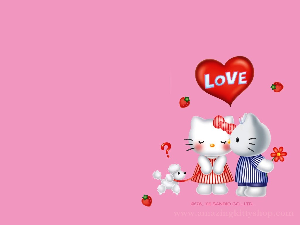 Hello Kitty And Daniel - Happy Kiss Day Cute - HD Wallpaper 