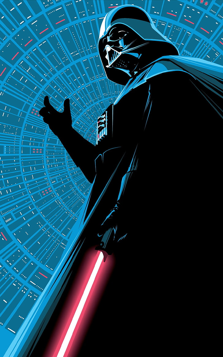 Star Wars Darth Vader Minimalism Lightsaber Portrait - Star Wars Note 10 - HD Wallpaper 