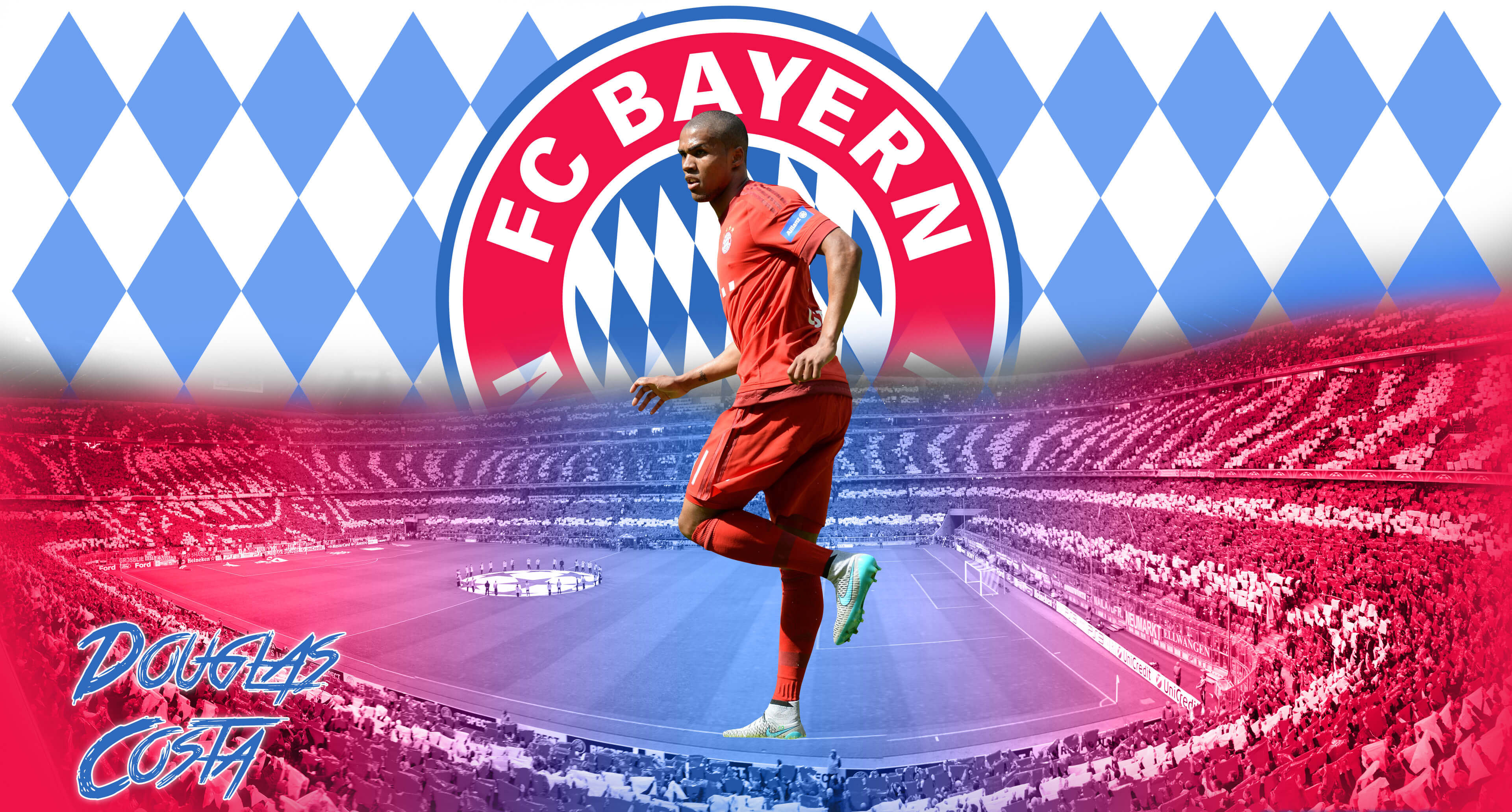 Douglas Costa Fc Bayern Munchen Wallpaper - Allianz Arena - HD Wallpaper 