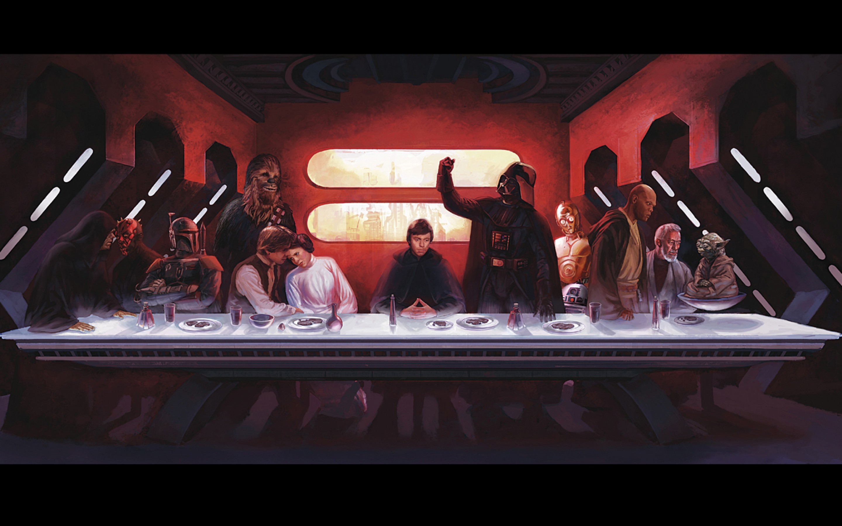 Data Src Amazing Funny Star Wars Wallpaper - Star Wars Wallpaper Last Supper - HD Wallpaper 