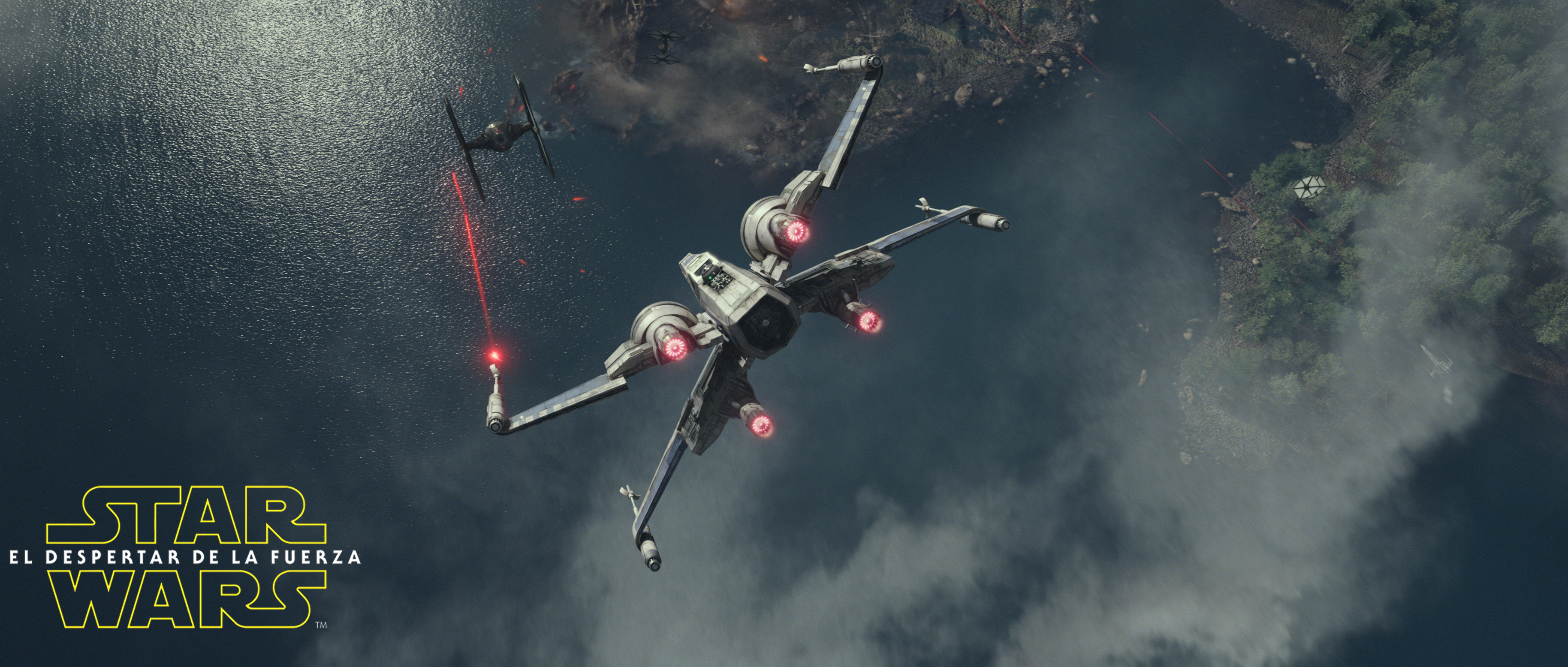 Star Wars The Force Awakens Wallpaper - Force Awakens X Wing Tie - HD Wallpaper 
