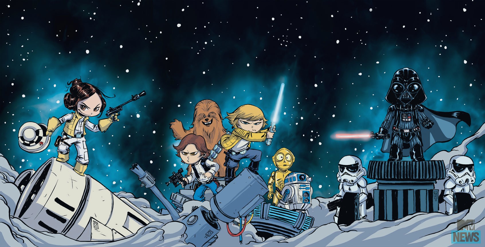 Bl, Neil Serrano Impressive, Star Wars - Star Wars Skottie Young - HD Wallpaper 