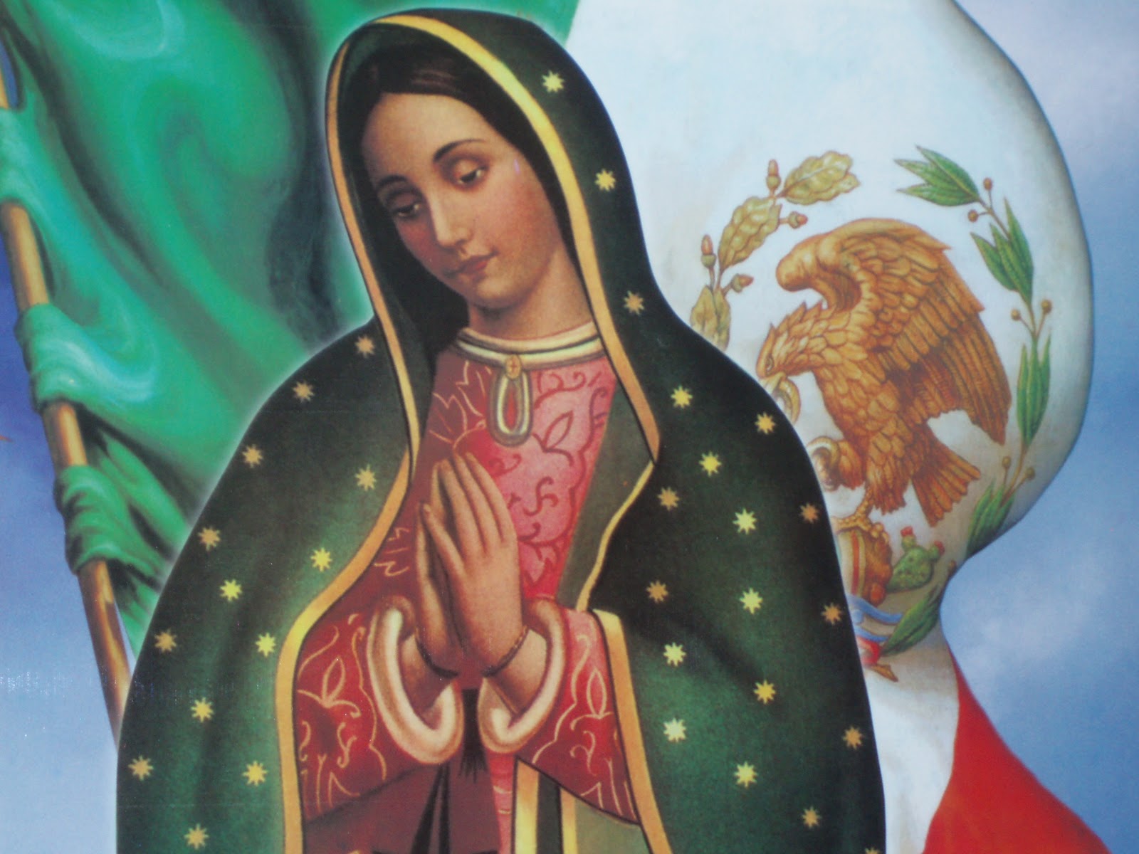 Mexican Flag Virgin Mary - HD Wallpaper 