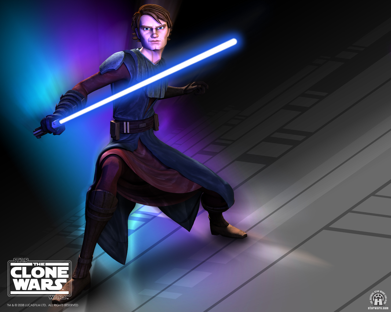 Star Wars - Star Wars The Clone Wars Anakin Lightsaber - HD Wallpaper 