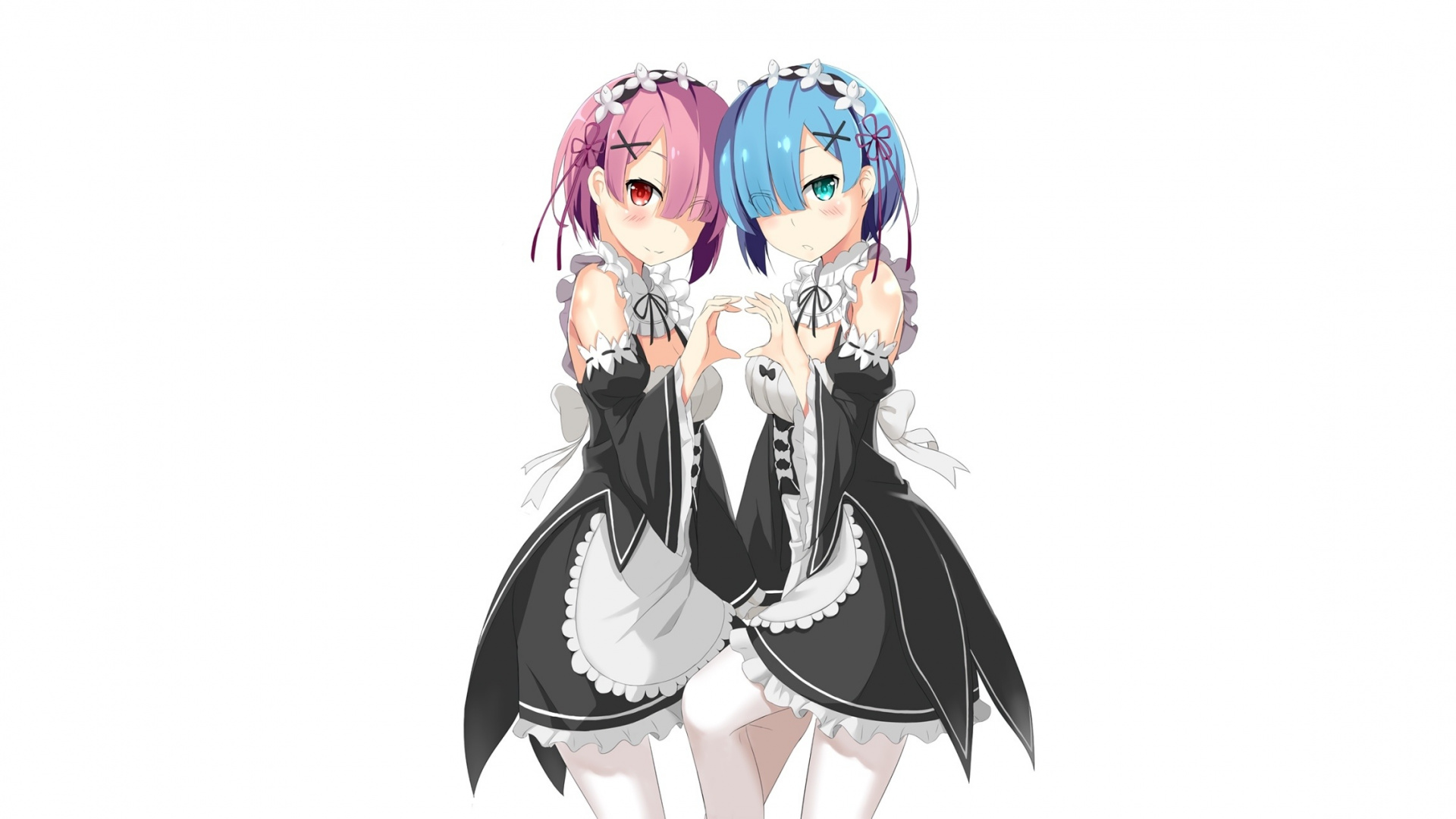 Rem And Ram Anime Girls Minimal Wallpaper Re Zero Rem And Ram Wallpaper Iphone 19x1080 Wallpaper Teahub Io