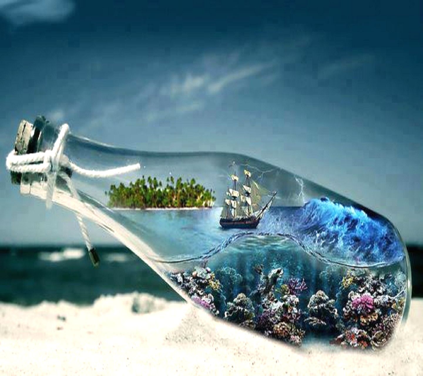 Beach In A Bottle - HD Wallpaper 
