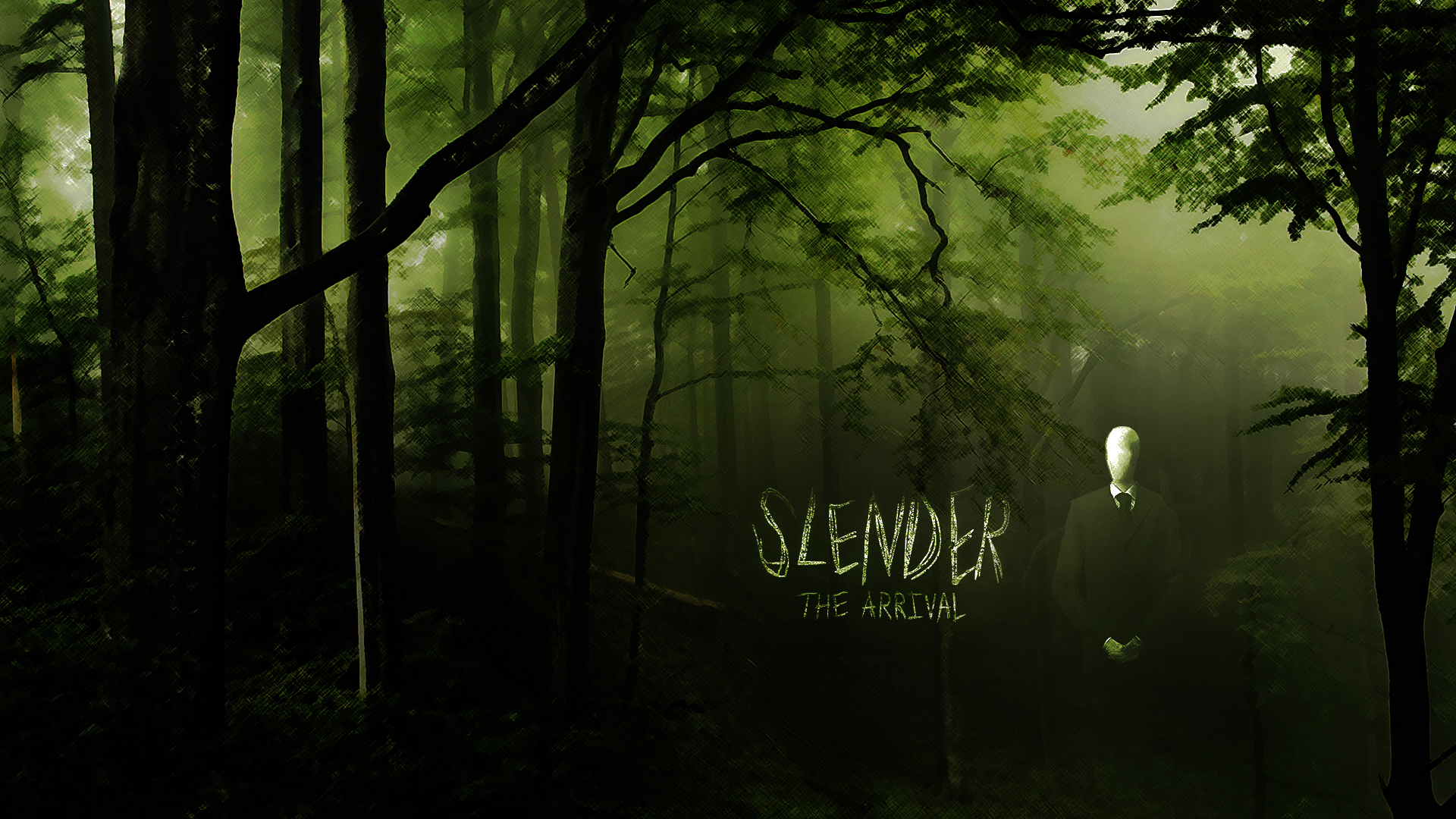 Dark Forest Wallpaper Slenderman - HD Wallpaper 