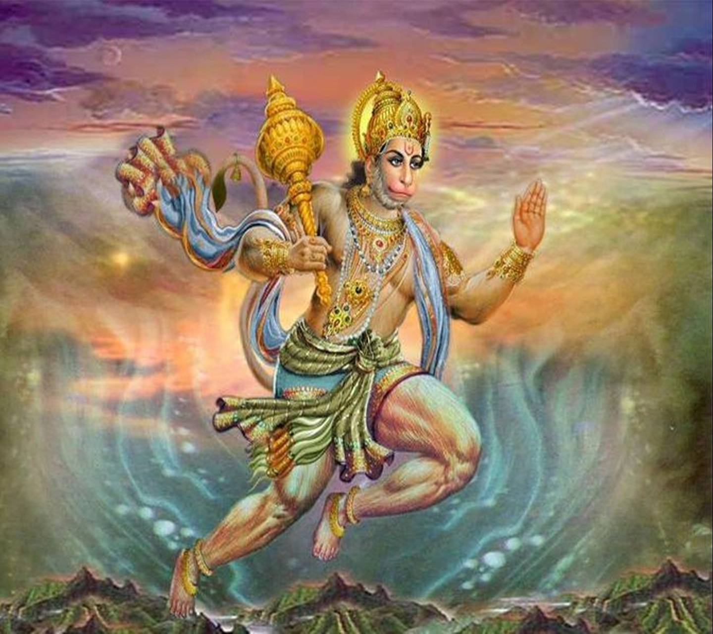Lord Hanuman Flying Images - Download Good Morning Images Of Hanuman Ji -  1440x1280 Wallpaper 