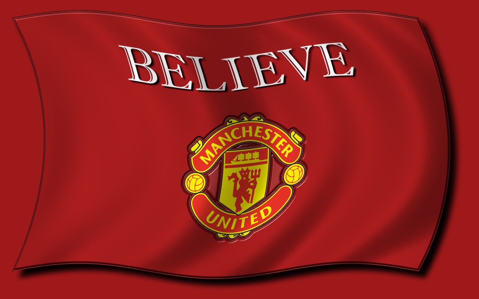Red Background Manchester United Logo Wallpaper Download - Emblem -  1680x1050 Wallpaper 