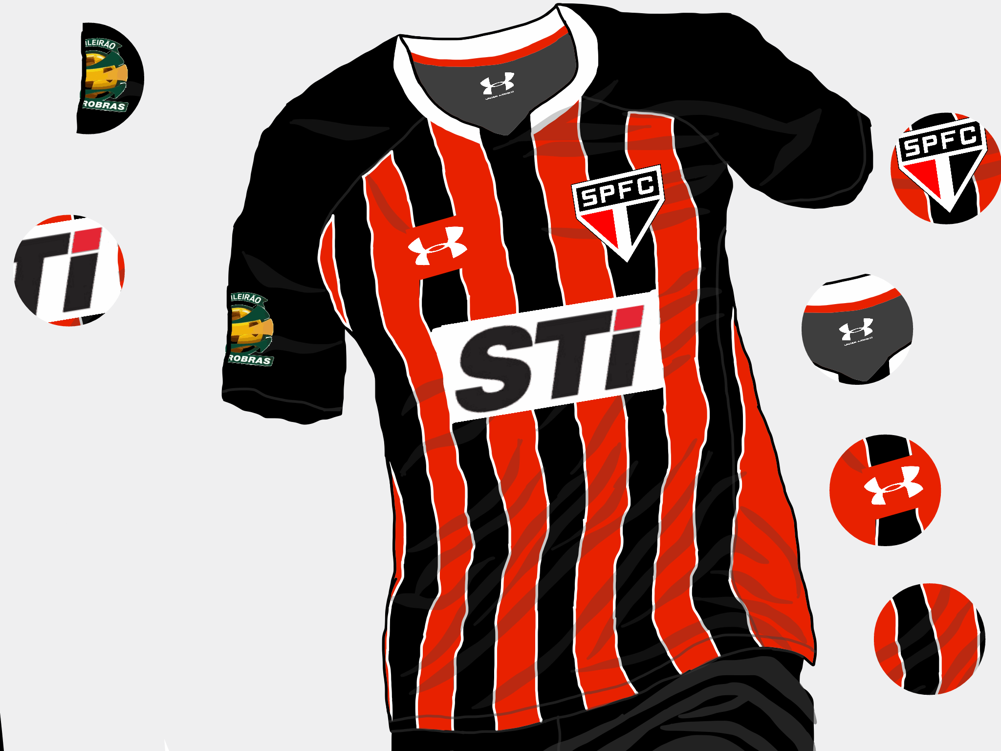 São Paulo Fc Away -under Armour Striped Teamwear - Sports Jersey - HD Wallpaper 