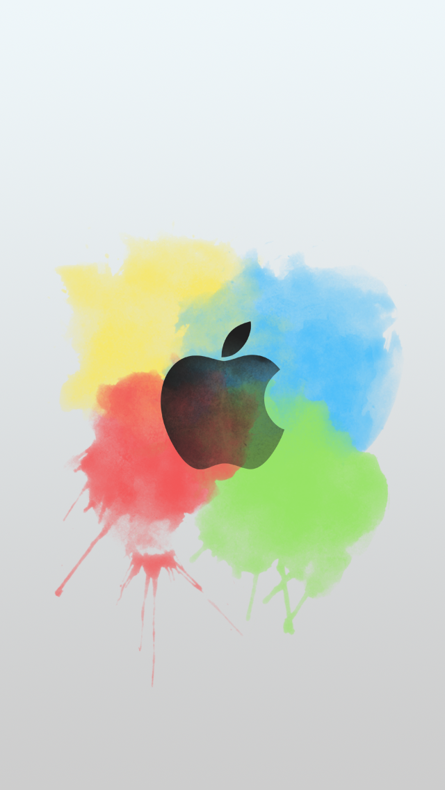 Apple Logo Colour Wallpaper Iphone - HD Wallpaper 
