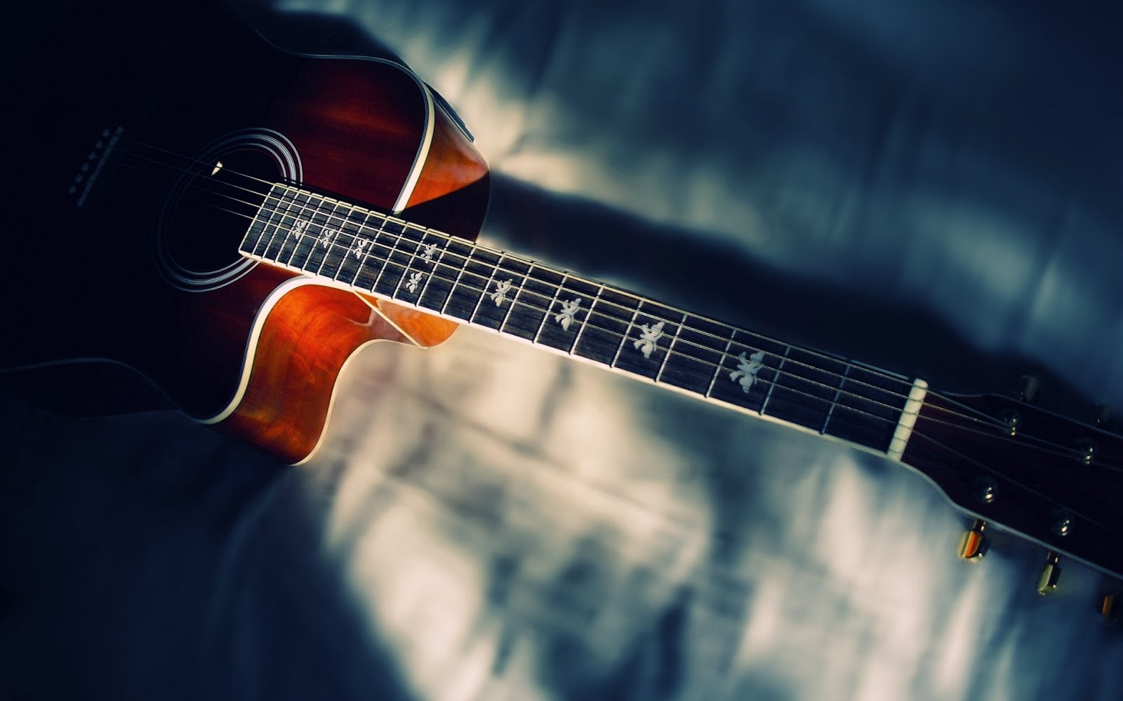 Hd Wallpapers Free Guitar Musical Instruments New Hd - Acoustic Guitar - HD Wallpaper 