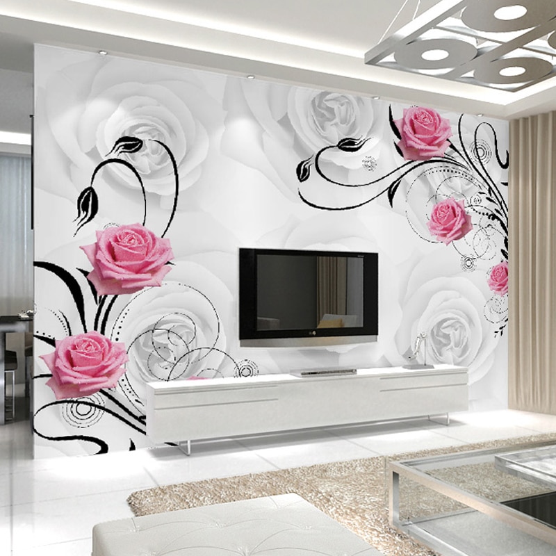 Wall Flower Designs For Drawing Room - HD Wallpaper 