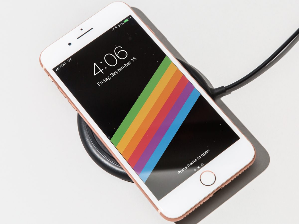 One Of The New Wallpapers In Ios - Iphone 8 Wireless Charging - HD Wallpaper 