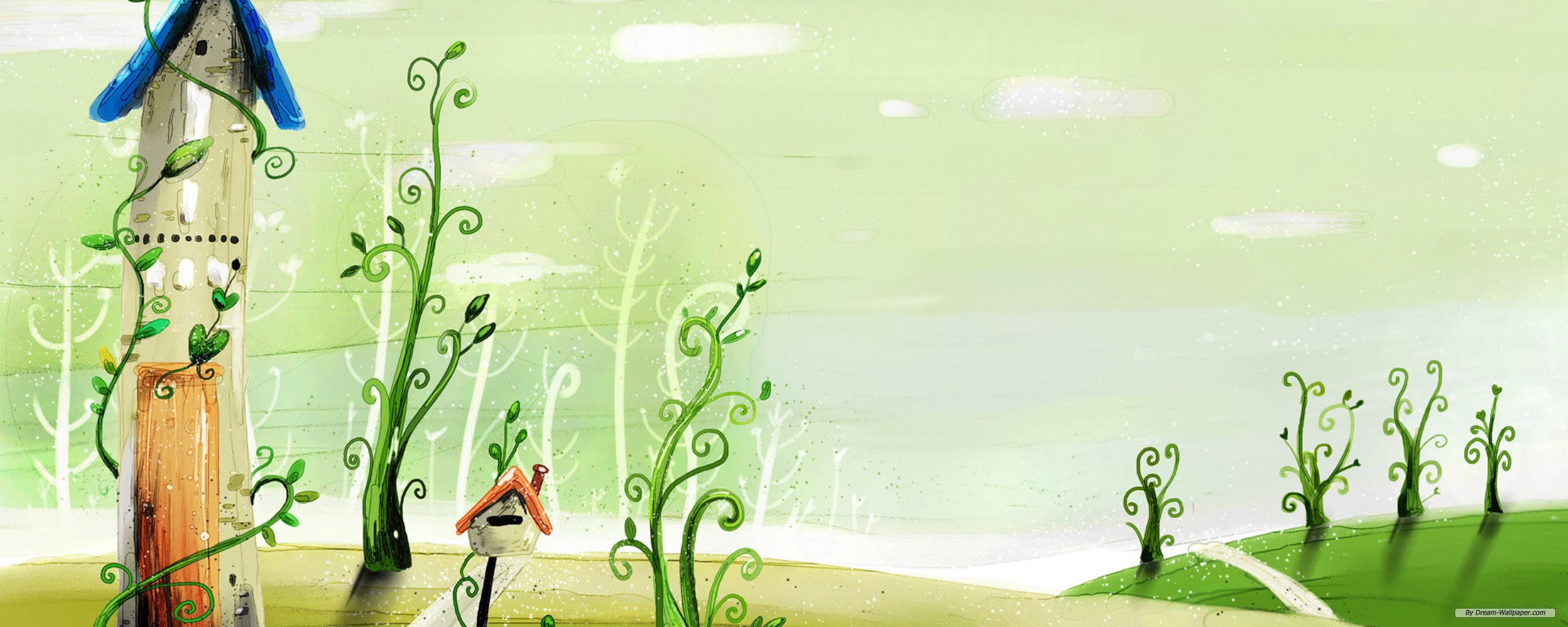 Free Art Wallpaper - Dual Screen Wallpapers Hd Of Cartoon - HD Wallpaper 