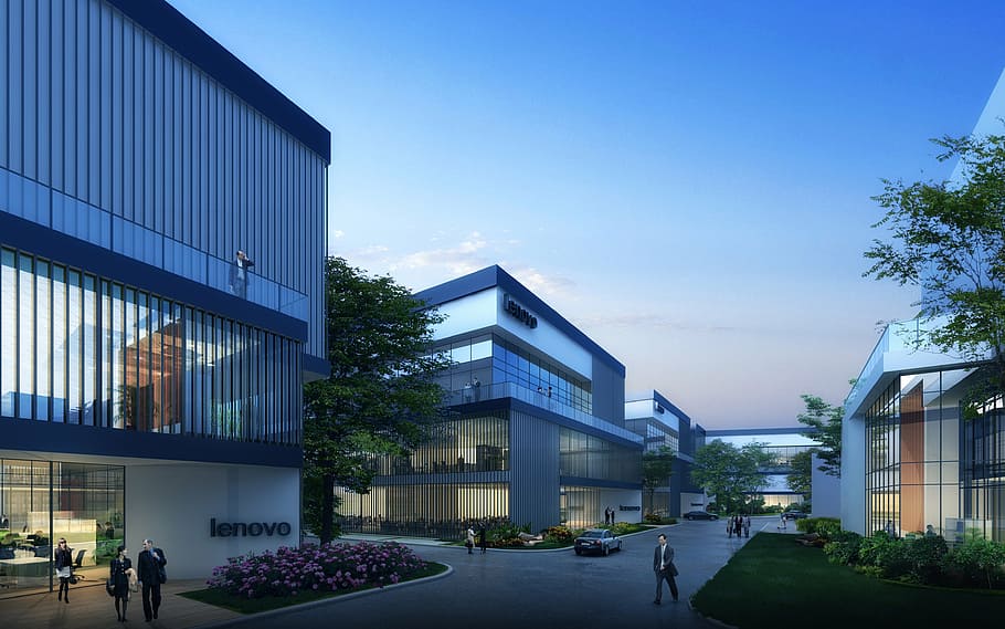 White Lenovo Building Under Blue Sky, Ecology, Creative, - Nowoczesne Osiedla Ekologiczne - HD Wallpaper 