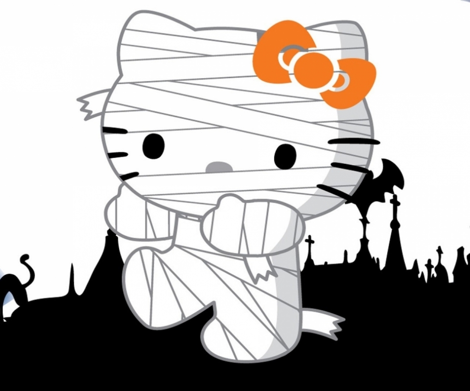 Cute Hello Kitty Halloween - HD Wallpaper 