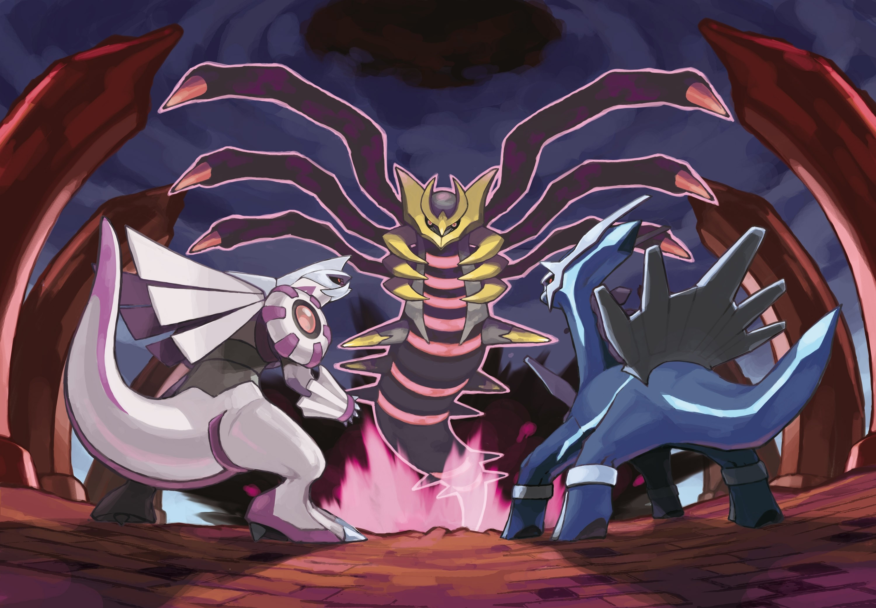 Pokã©mon Palkia Dialga Giratina Legendary 
 Data Src - Palkia Dialga Y Giratina - HD Wallpaper 