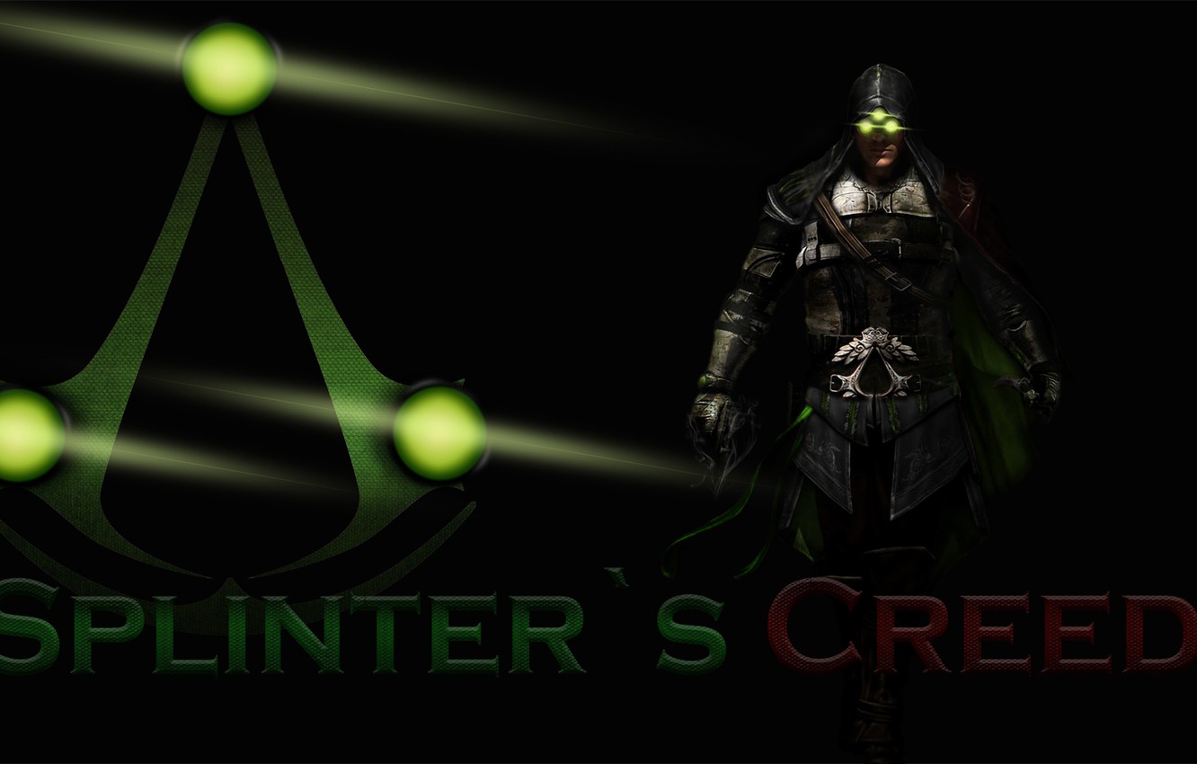 Photo Wallpaper Green, Logo, Assassin S Creed, Splinter - Sam Fisher - HD Wallpaper 