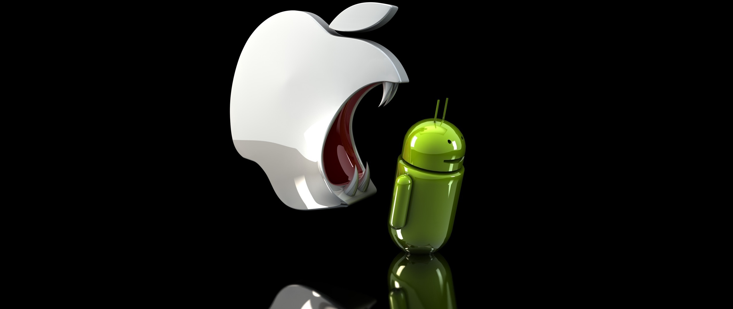 Wallpaper Apple Vs Android, Android, Competition - Apple Android - HD Wallpaper 
