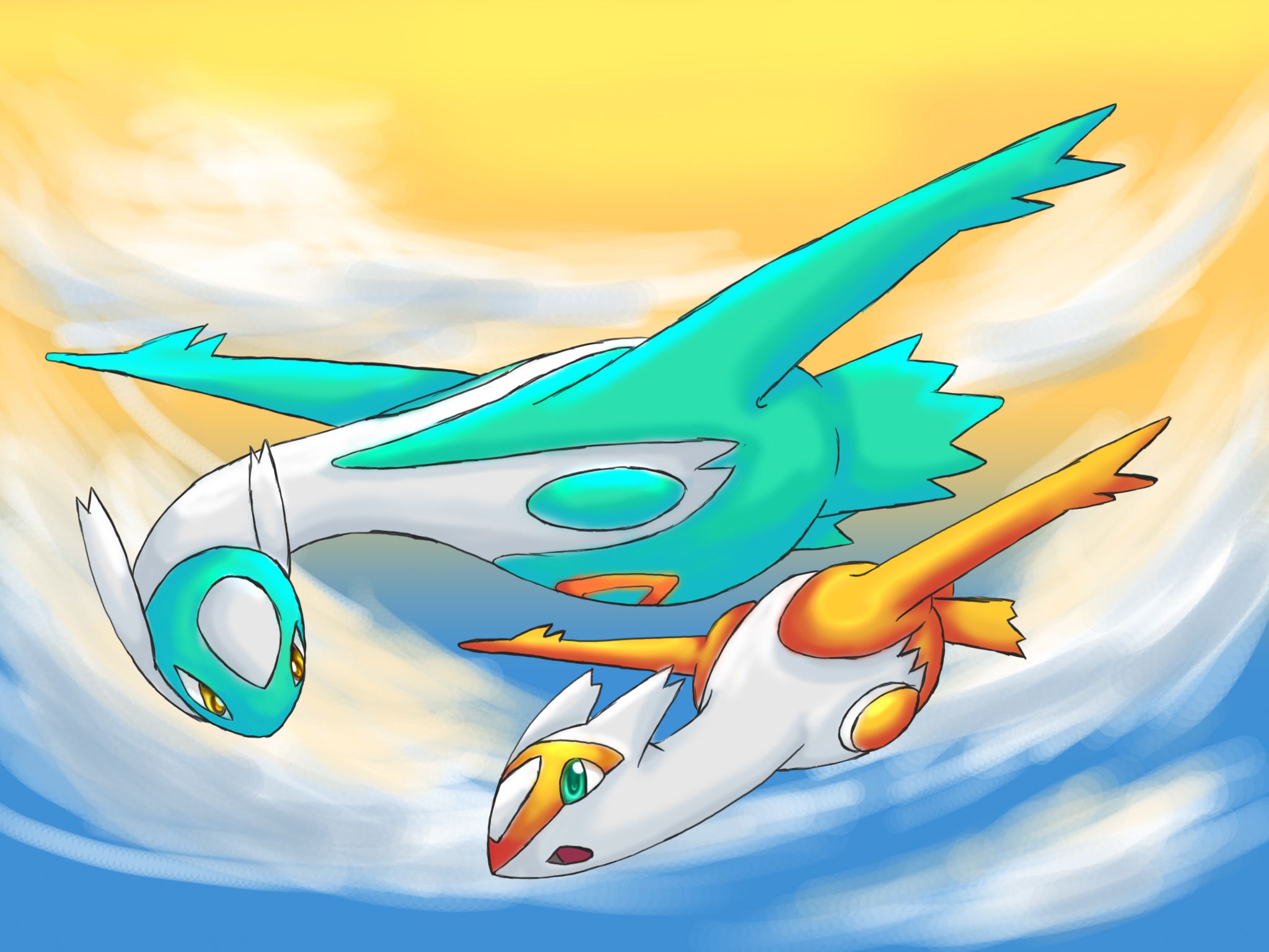 Shiny Latias - Latios And Latias Shiny - HD Wallpaper 