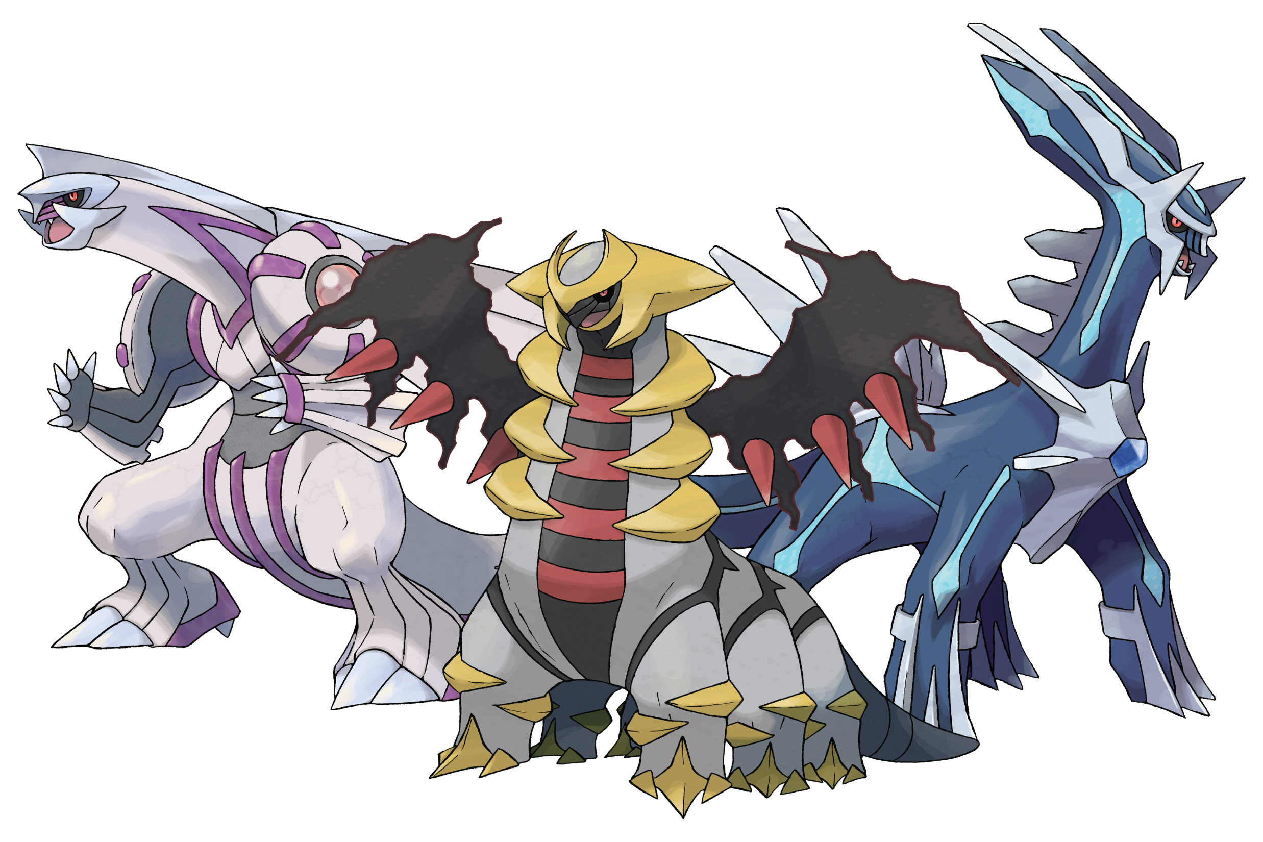 L R Palkia Giratina Dialga 
 Data Src Gorgerous Pokemon - Palkia Dialga E Giratina - HD Wallpaper 