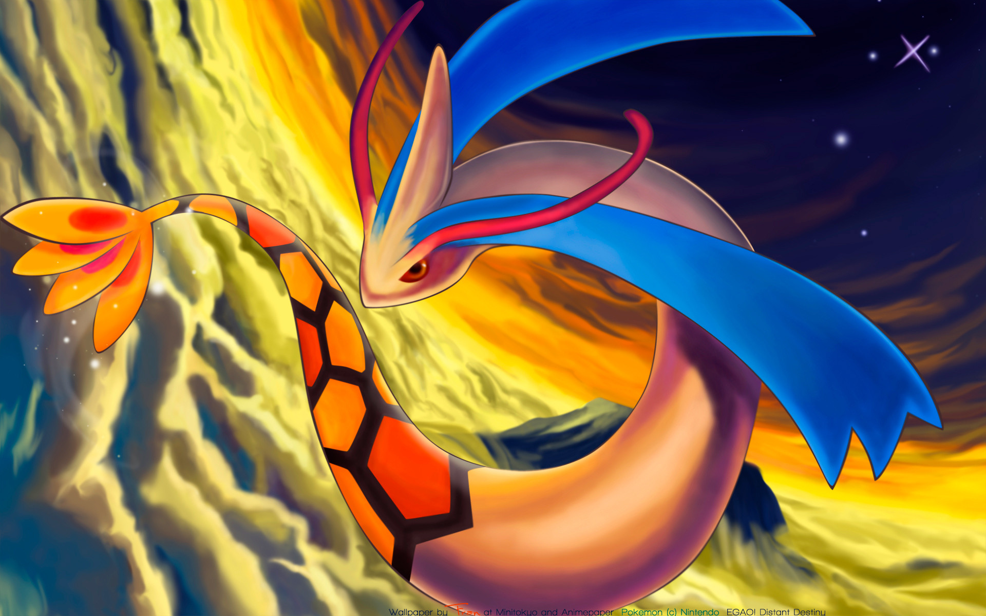 1920x1200, Anime Pokemon Milotic Shiny Pokã©mon Wallpaper - Pokemon Shiny - HD Wallpaper 