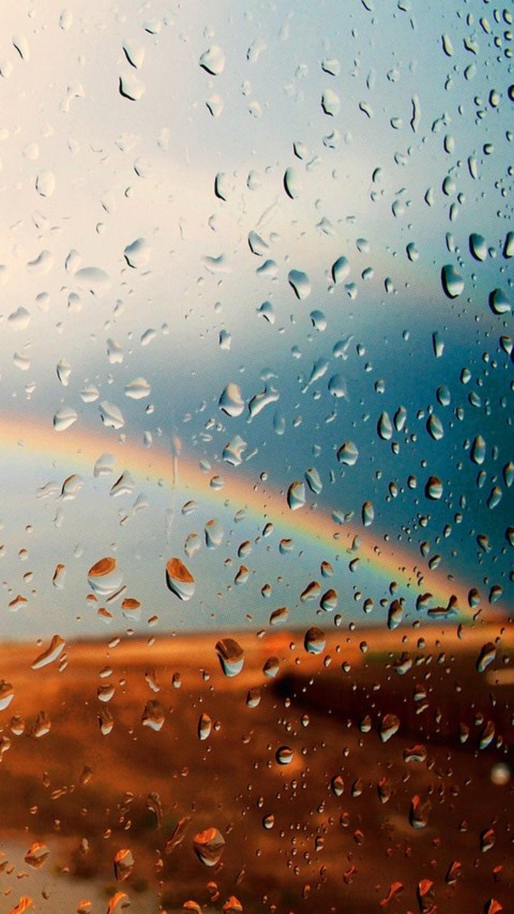 Wallpaper Full Hd For Galaxy S4 - Rainbow And Rain - HD Wallpaper 