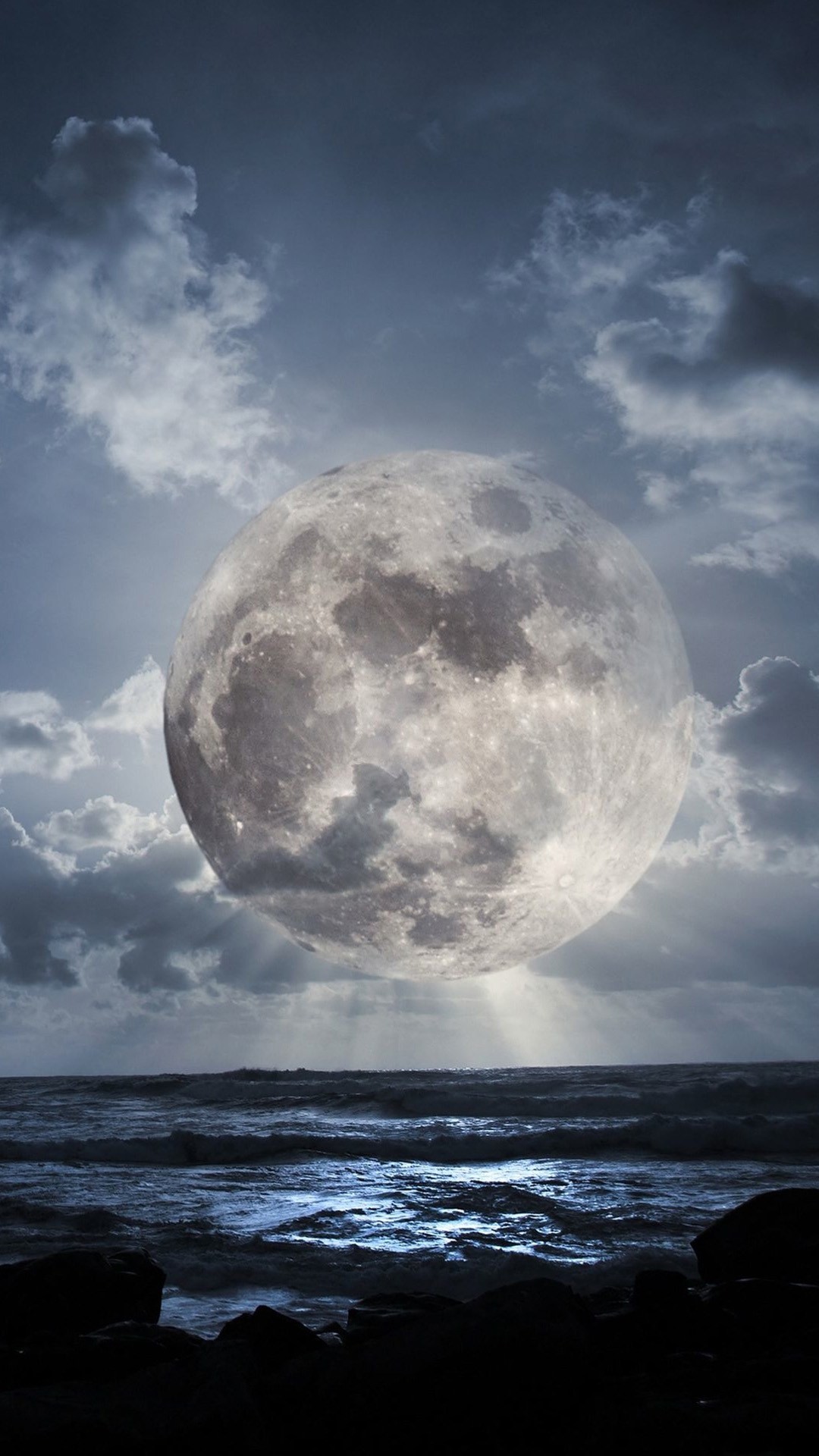 Iphone 6/6 Plus Landscape Wallpapers Pack 
 Data-src - Hd Moon Sea Wallpaper Iphone - HD Wallpaper 