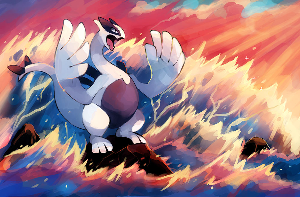 Anime Art Computer Wallpaper - Lugia Zerochan - HD Wallpaper 