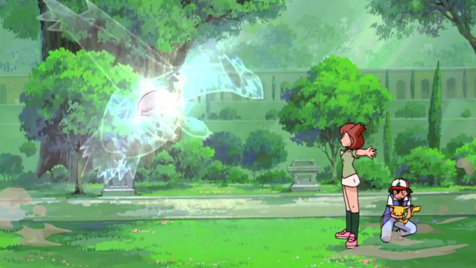 Latias Stopping Latios - Pokemon Heroes Latios And Latias Invisible - HD Wallpaper 