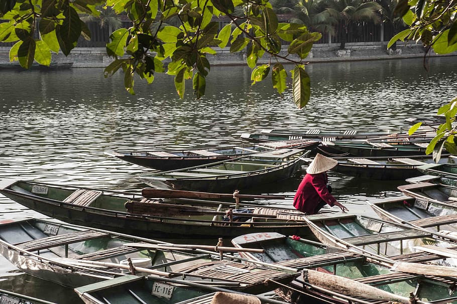 Vietnam, Tam Coc Ninh Binh, Nautical Vessel, Water, - Canoe - HD Wallpaper 