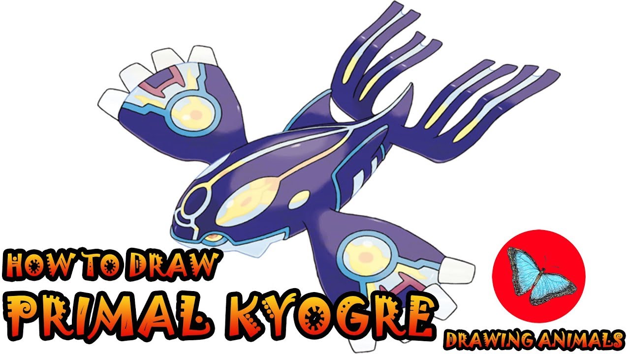 How To Draw Primal Kyogre Pokemon Drawing Animals - Pokemon Primal Kyogre Drawing - HD Wallpaper 