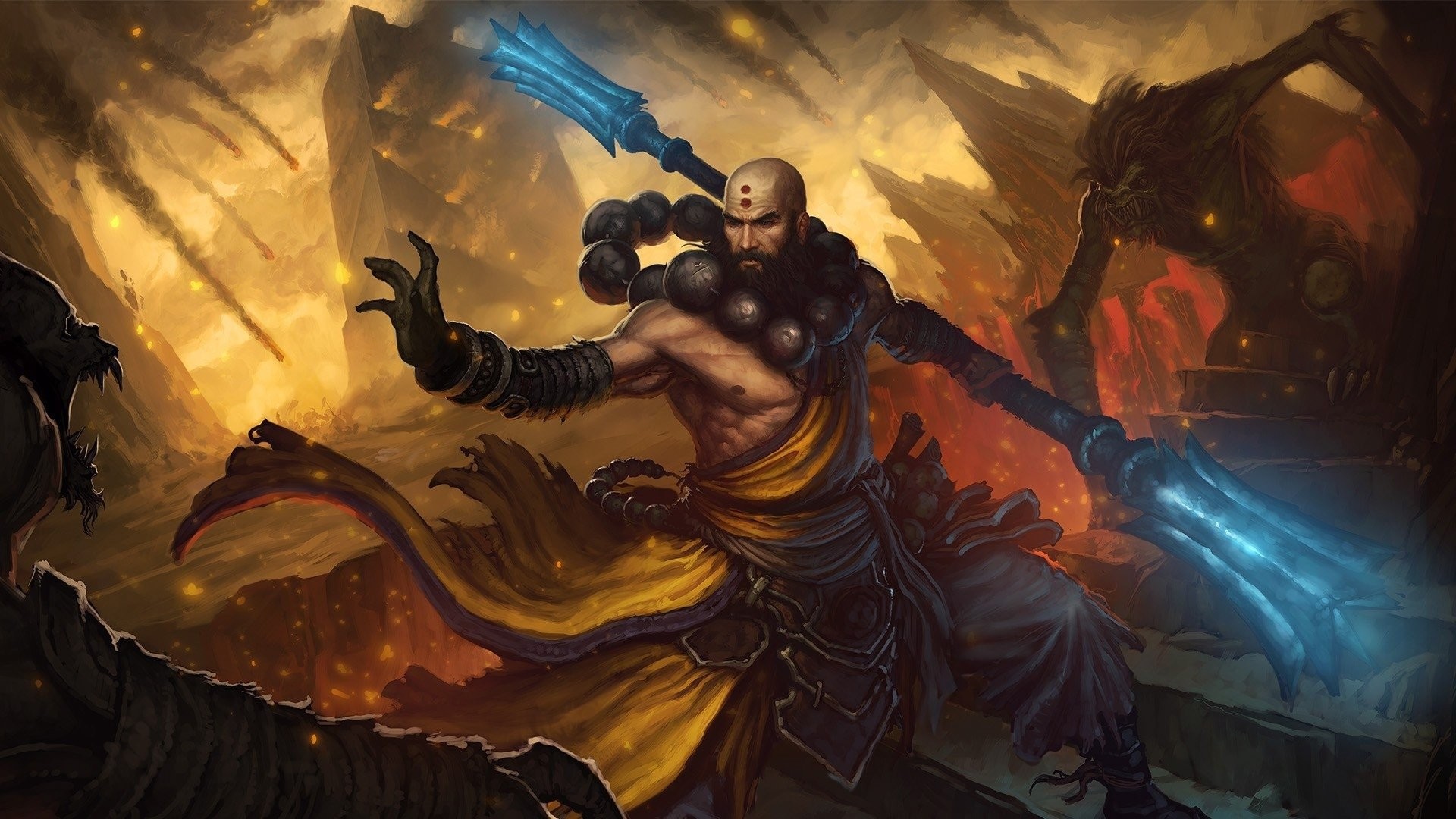 1920x1080, Fire Wizard Wallpapers High Definition 
 - Diablo 3 Monk - HD Wallpaper 