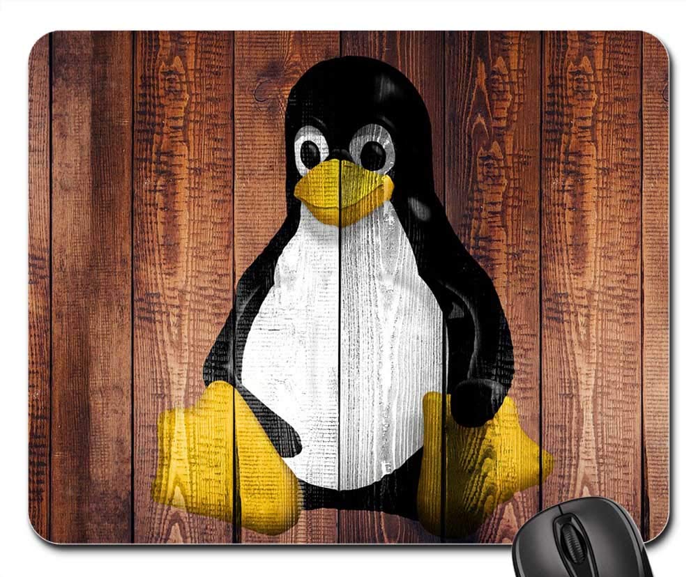 Linux Laptop Screen Wallpaper Wood Penguin - Linux - HD Wallpaper 
