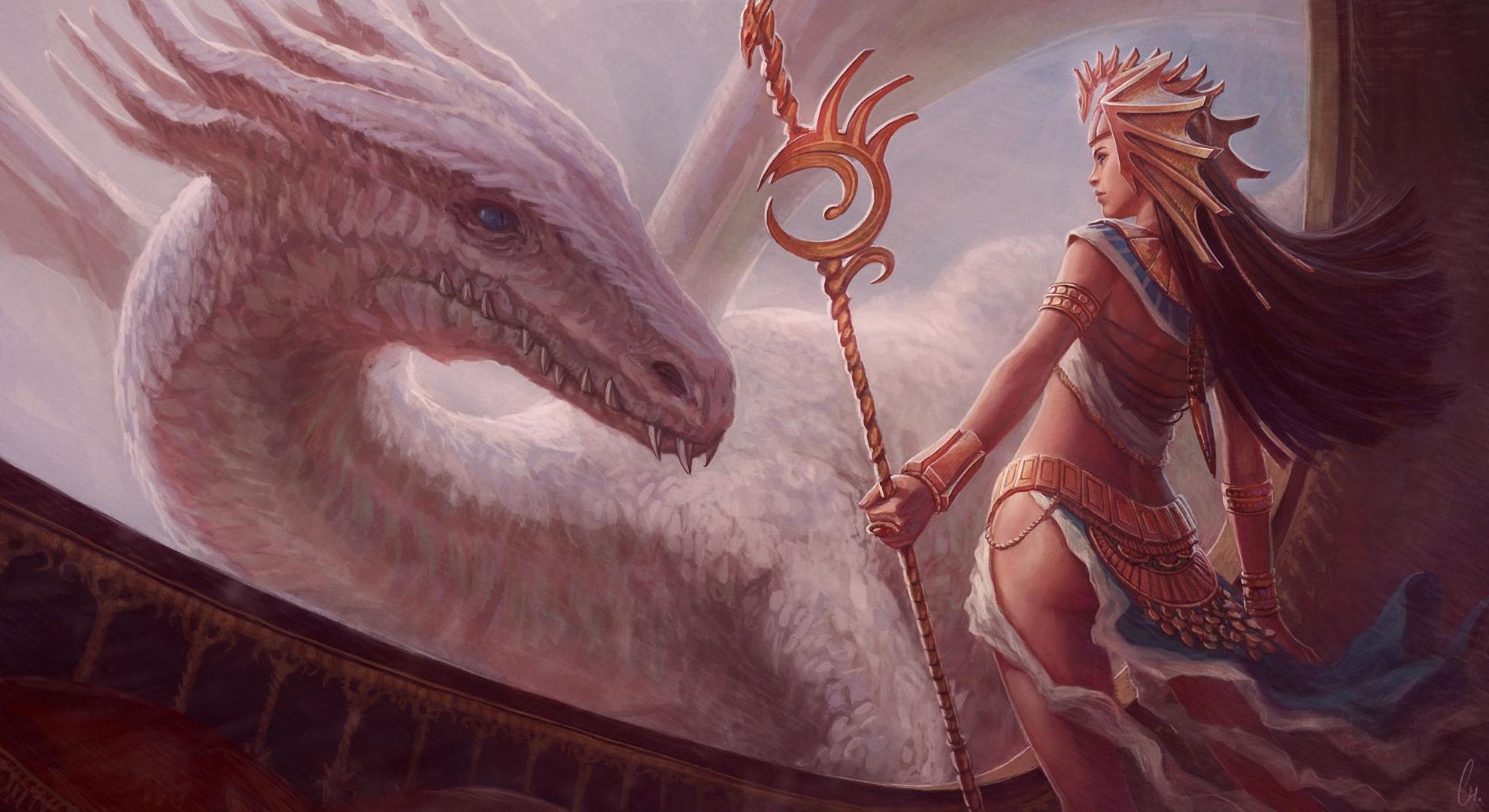 Pink And White Dragon - HD Wallpaper 