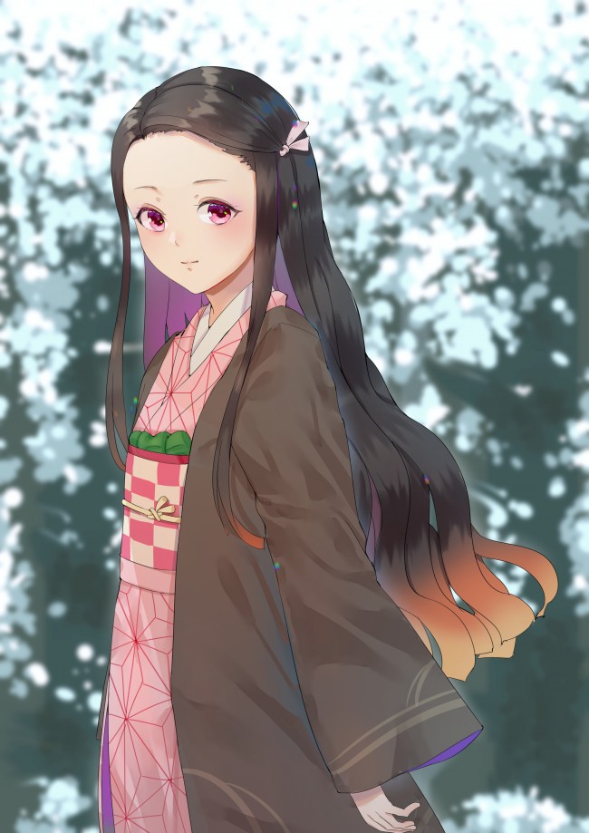 Kamado Nezuko, Kimetsu No Yaiba, Long Hair, Traditional - Kimetsu No Yaiba Nezuko - HD Wallpaper 