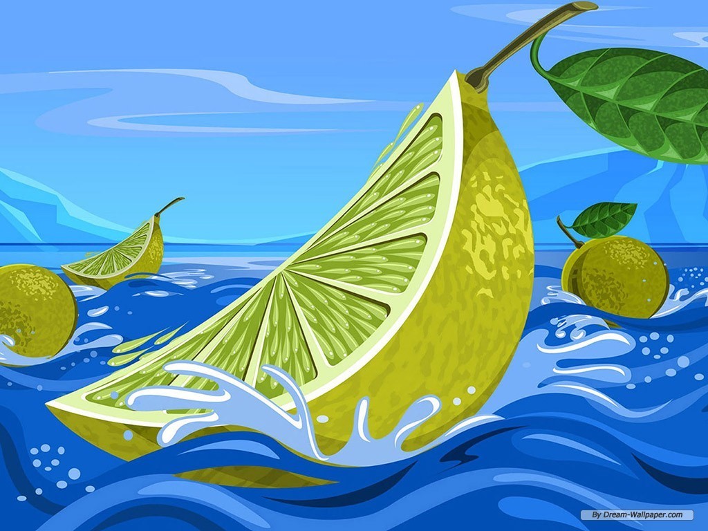 Lime Wallpaper - Fruit Illustration Art - HD Wallpaper 