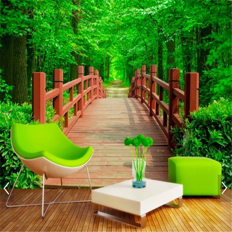 Customized 3d Photo Wallpaper Nature Park Wooden Bridge - Best Park Background Images Hd - HD Wallpaper 