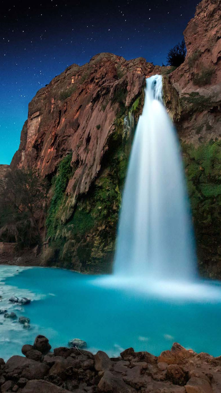 Havasu Falls Night - HD Wallpaper 