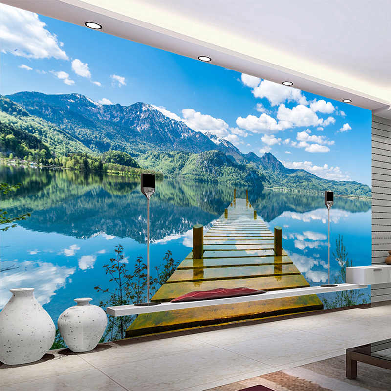 3d Wallpaper Nature Scenery Blue Sky Wooden Bridge - 3d Wallpaper Of Nature  - 800x800 Wallpaper 