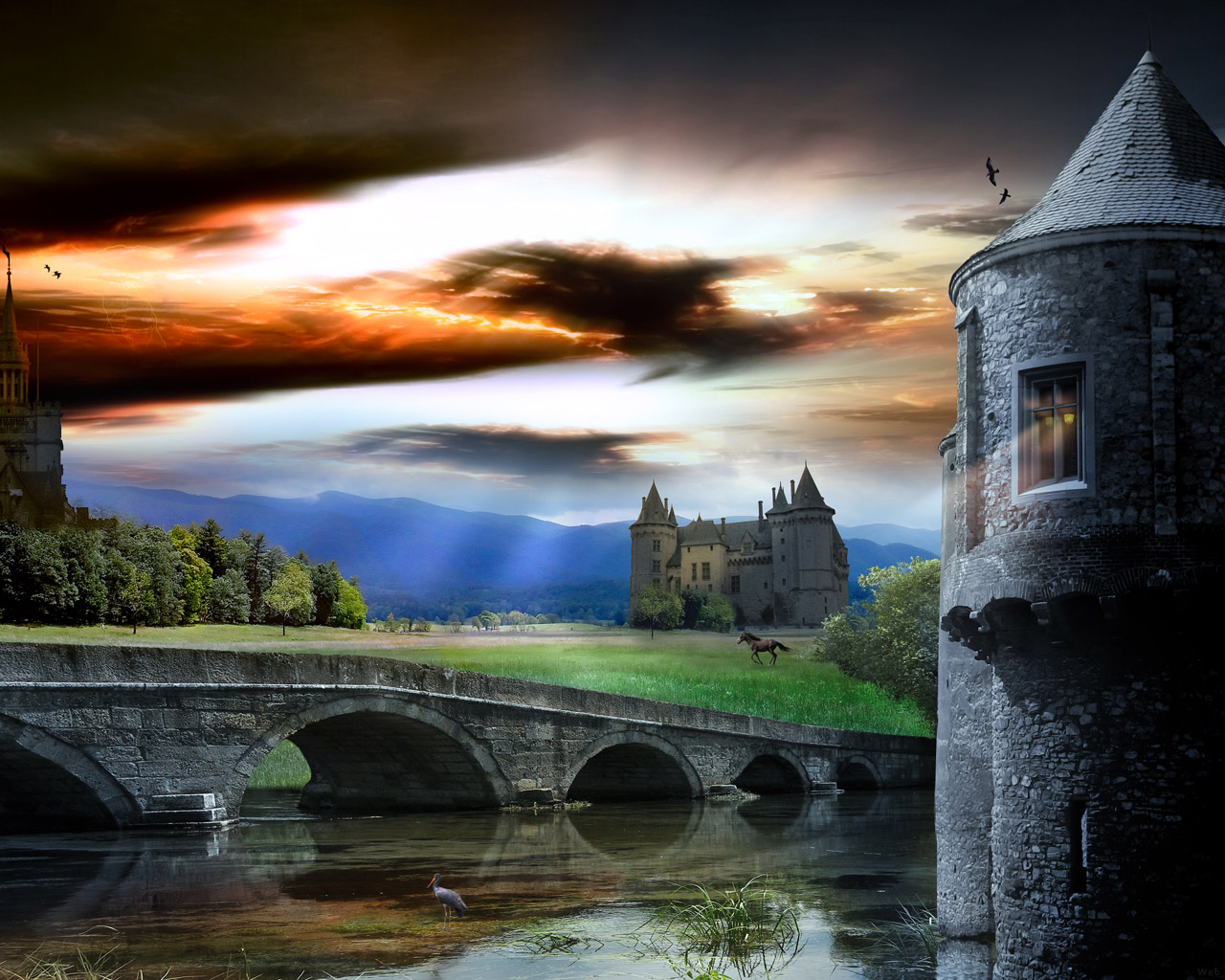 Composites In Photoshop Landscape - HD Wallpaper 