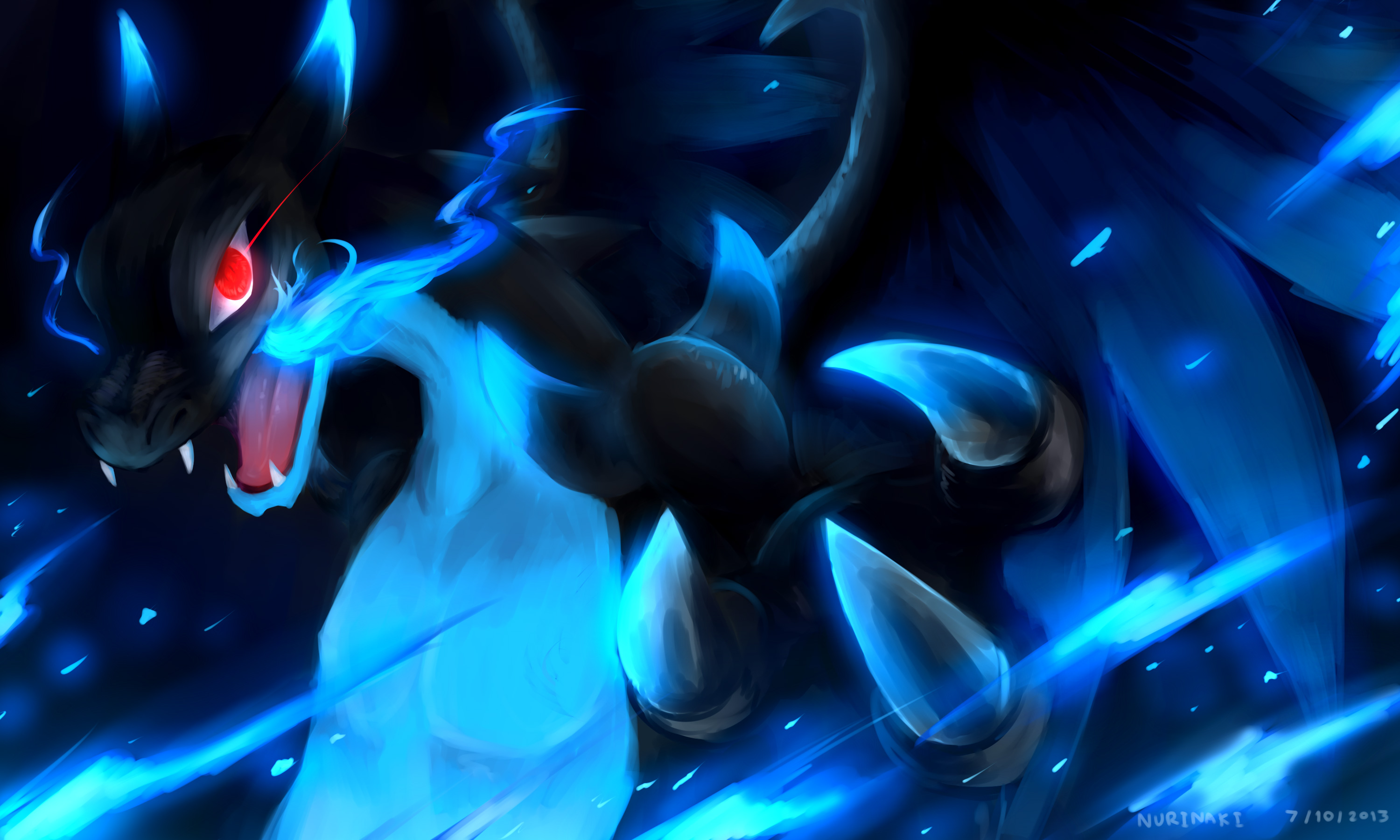 Mega Charizard X Fanart - HD Wallpaper 