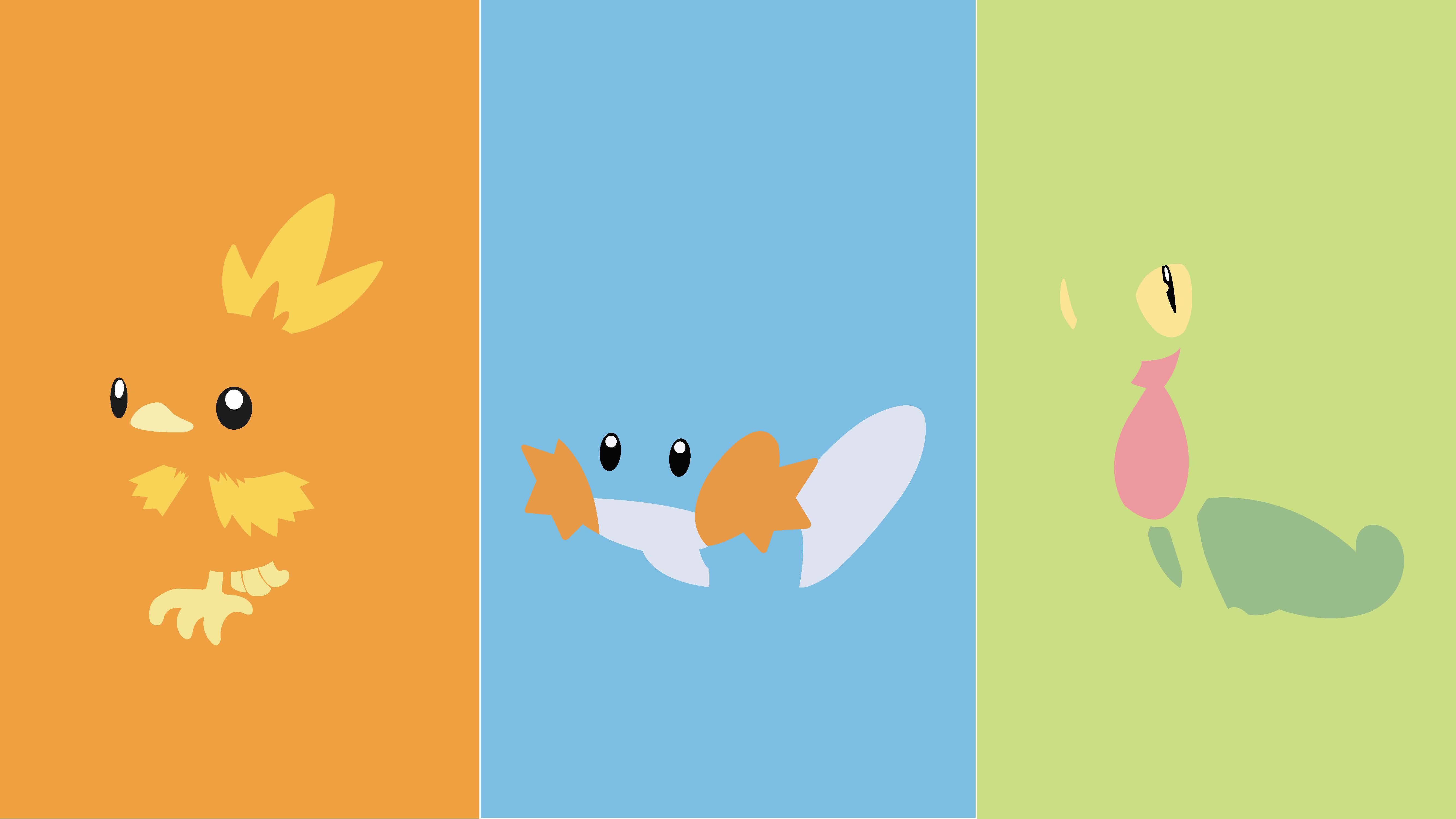 3 Starter Pokemon Background - HD Wallpaper 