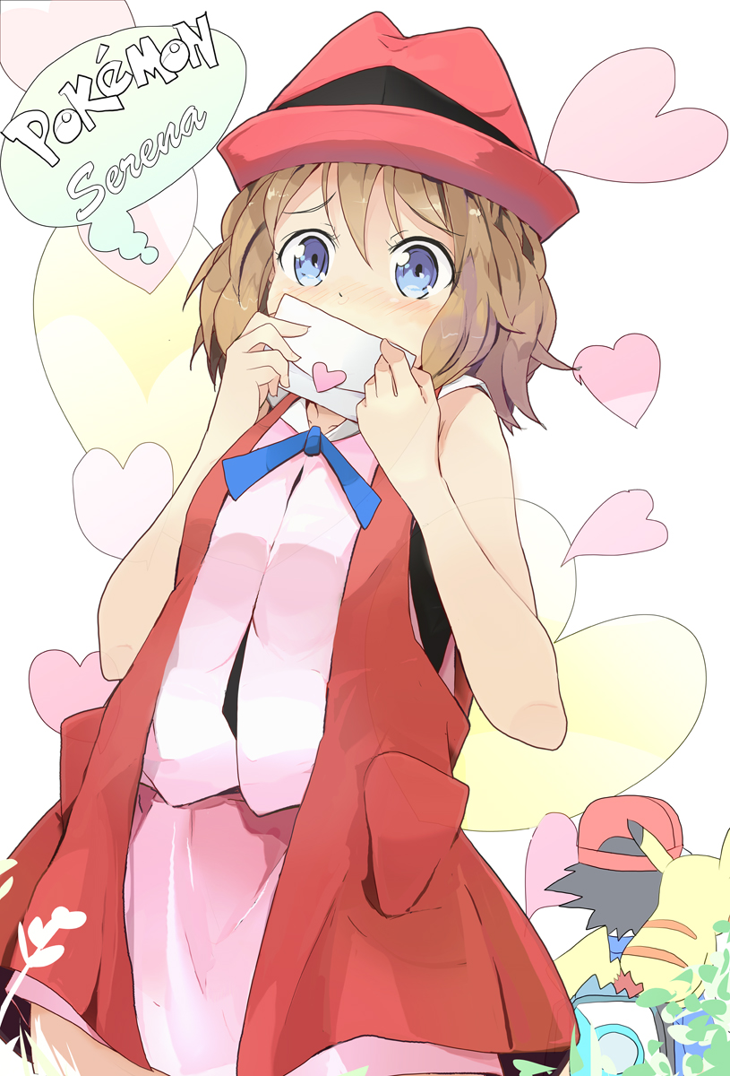 Pikachu, Satoshi, And Serena Drawn By Rakkogawa Rinro - Pokemon Serena Love - HD Wallpaper 