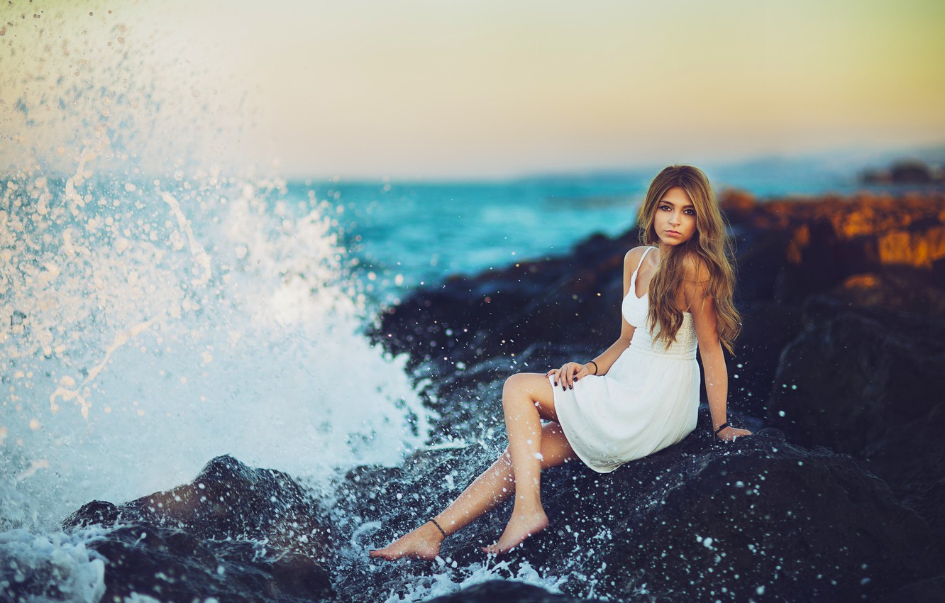 Photo Wallpaper Girl, Beautiful, Model, Beach, Beauty, - Beach Beautiful Wallpaper Girl - HD Wallpaper 